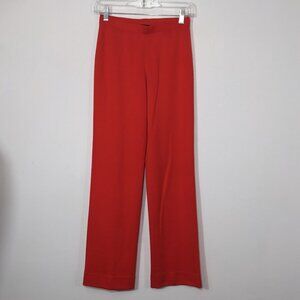 ST. JOHN Women's Size 2 Orange Red Trouser Pant Career Slacks Stretch